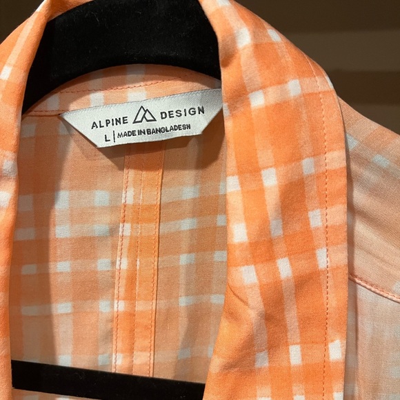 Alpine Design Orange Plaid Women's Top - Picture 2 of 4